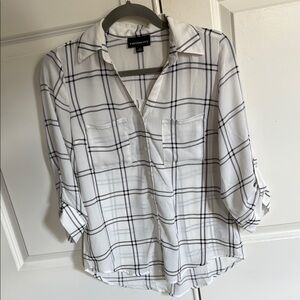 Forever 21 White Plaid Women's Top